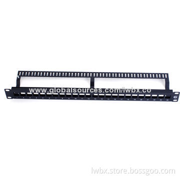24 Ports 19 Inches Blank Patch Panel, Made of Cold-rolled steel and PC, Un-shielded Type